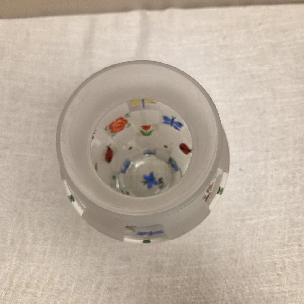 Lenox Nature's Splendor Vase‎ Hand Painted Crystal Bugs Bees Flowers Signed